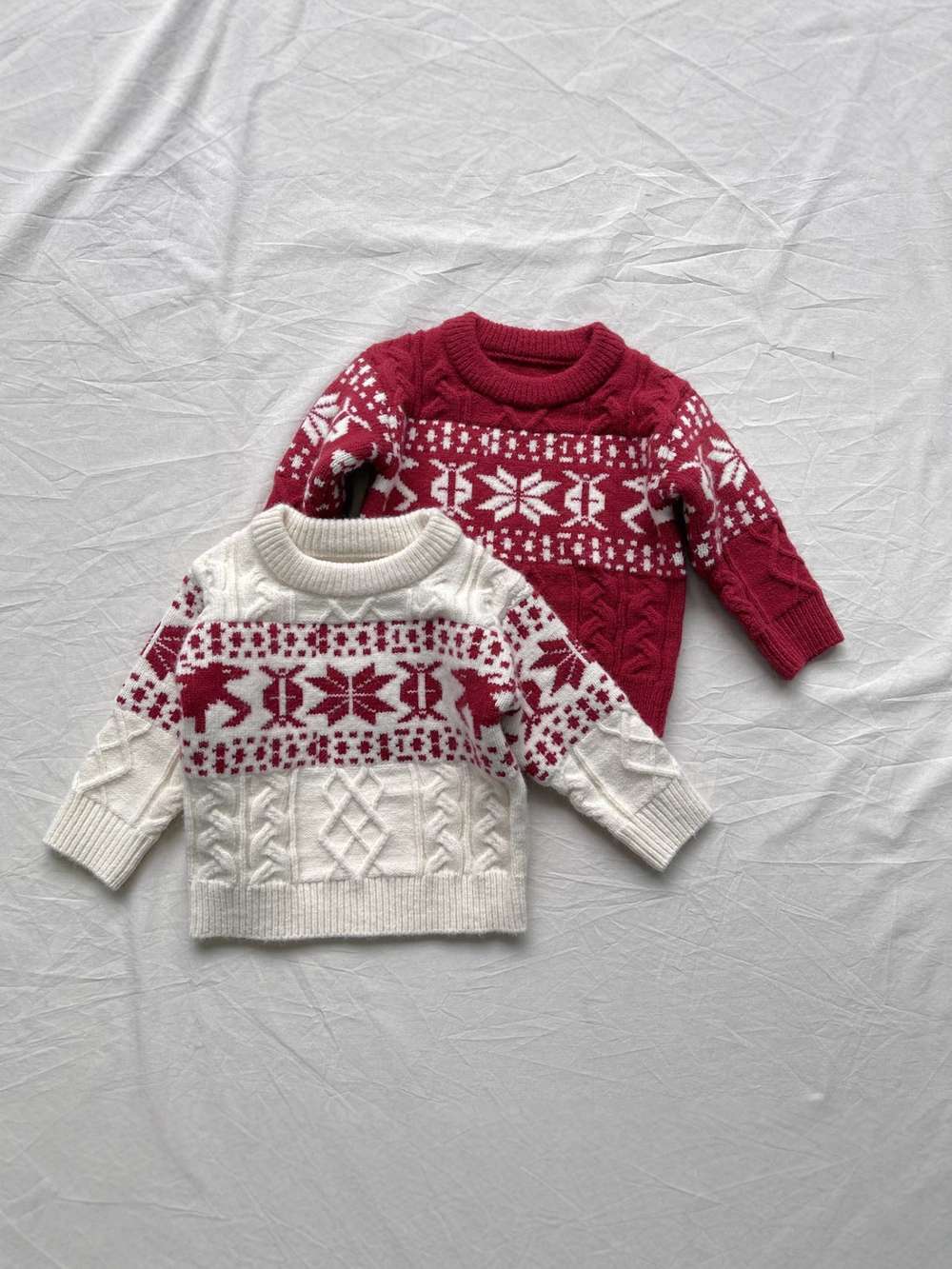 長袖ニット | ノルディック柄ケーブル編み | クルーネックセーター【mh0011475】