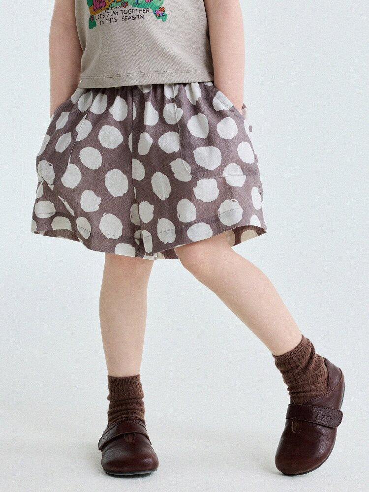 Polka Dot Cotton Linen Breathable Shorts ドット柄 ショートパンツ【mh0013206】