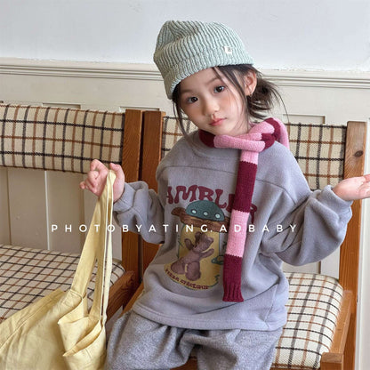 長袖フリーススウェット プリント トレーナー ゆるシルエット【mh0011435】