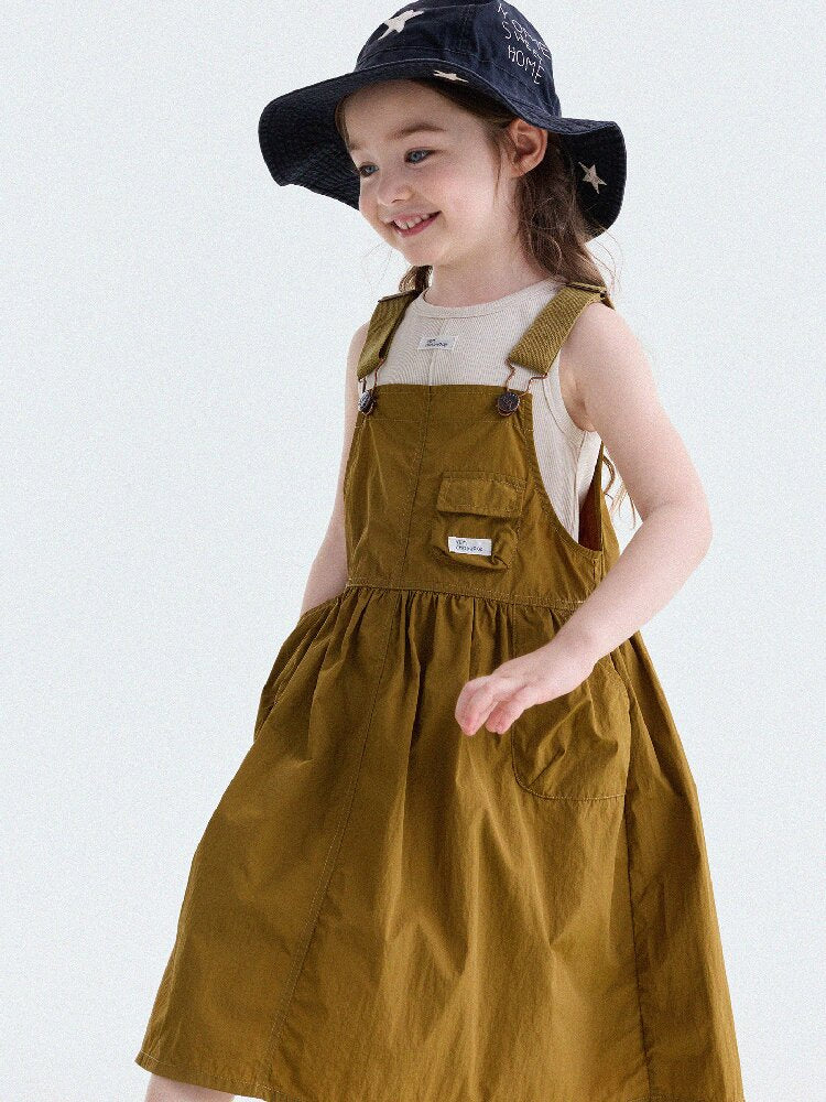 Multi Pocket Layering Bib Skirt ワークテイスト サロペットワンピース【mh0013188】