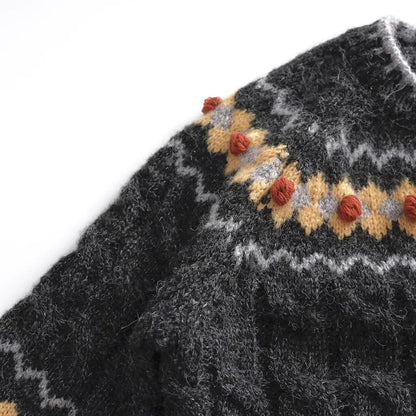 -ノルディック柄ニットカーディガン【mh0011092】 - mamahalo shop - カーディガン・パーカー -  べビー服 - 子供服 - 男の子 - 女の子