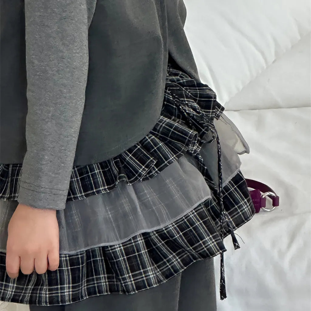 -チェックチュールレイヤードミニスカート【mh0011268】 - mamahalo shop - スカート -  べビー服 - 子供服 - 男の子 - 女の子