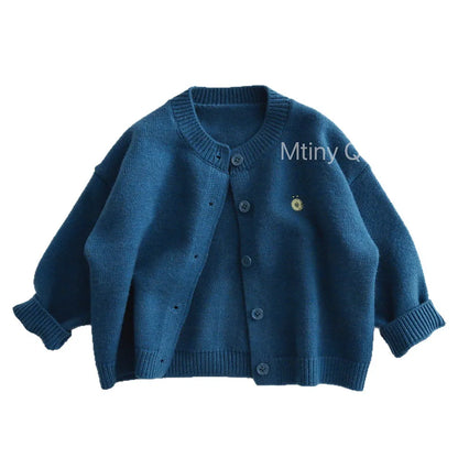 -シンプルワンポイント刺繍ニットカーディガン【mh0011088】 - mamahalo shop - カーディガン・パーカー -  べビー服 - 子供服 - 男の子 - 女の子