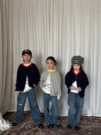 yummy&rocky | Embroidered Ripped Heavy Jeans 刺繍クラッシュ加工ヘビーデニム【mh0020107】