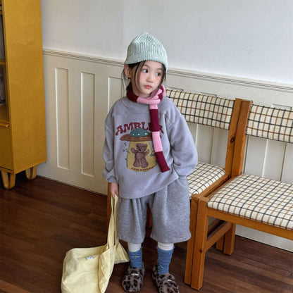 長袖フリーススウェット プリント トレーナー ゆるシルエット【mh0011435】