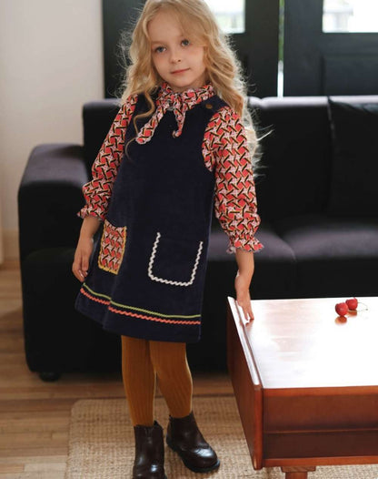 ノースリーブワンピース コーデュロイ 北欧風 Aライン ジャンパースカート【mh0011549】