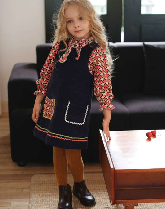 ノースリーブワンピース コーデュロイ 北欧風 Aライン ジャンパースカート【mh0011549】