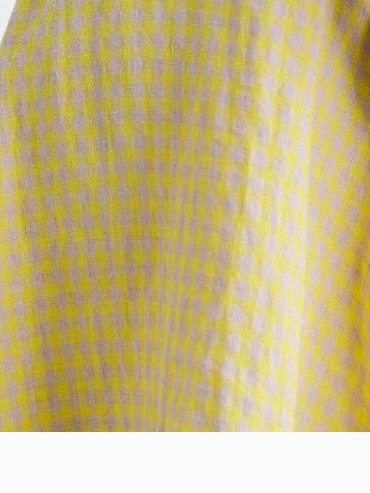 Gingham Plaid Linen Sundress チェック ノースリーブワンピース【mh0013186】