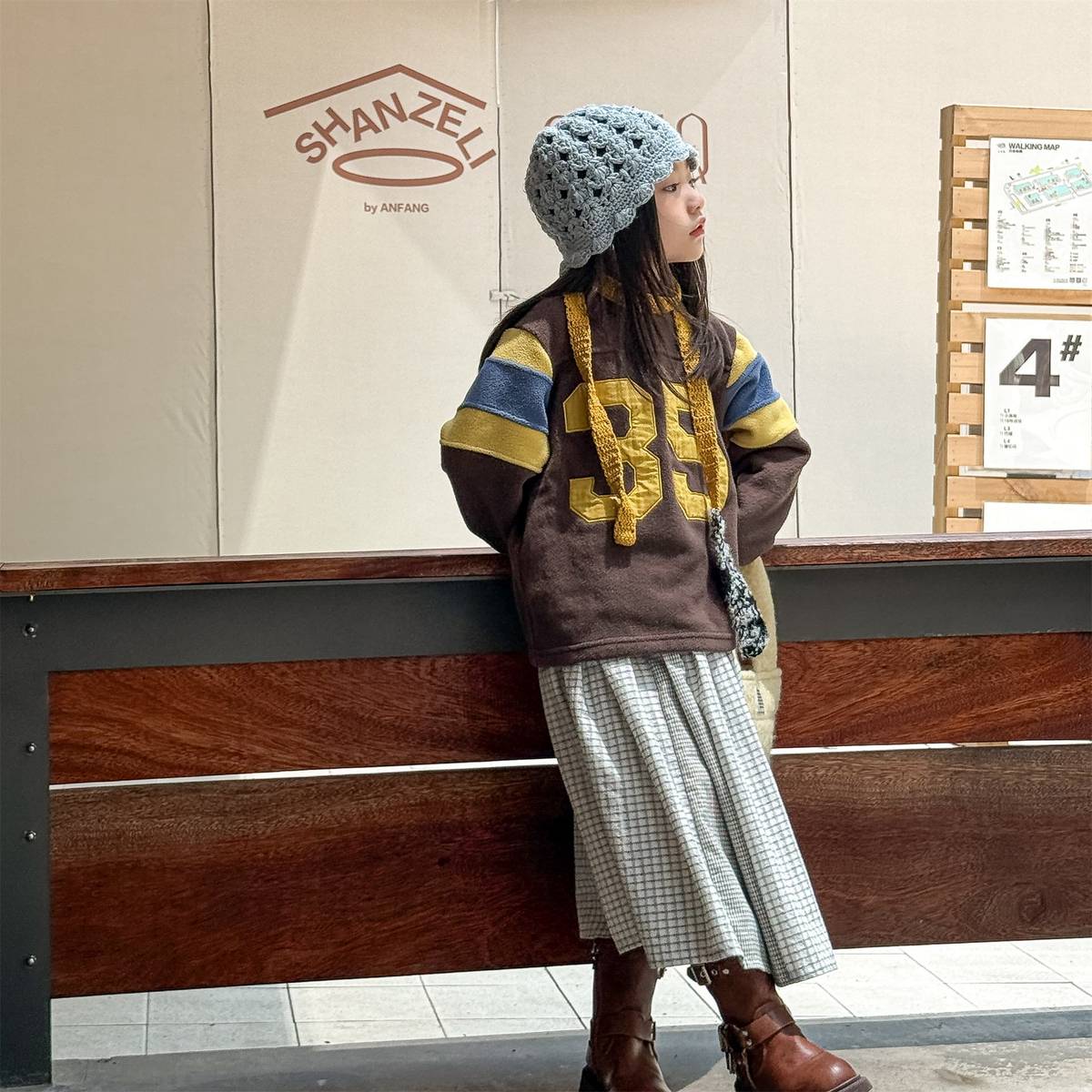 -長袖フリース プルオーバー ナンバーワッペン ハイネック スリーブデザイン【mh0011409】 - mamahalo shop - トレーナー・フーディ -  べビー服 - 子供服 - 男の子 - 女の子