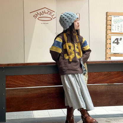 -長袖フリース プルオーバー ナンバーワッペン ハイネック スリーブデザイン【mh0011409】 - mamahalo shop - トレーナー・フーディ -  べビー服 - 子供服 - 男の子 - 女の子