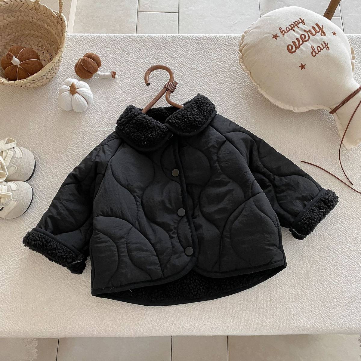 -中綿ジャケット キルティング ボア襟 あったか ボア裏地 防寒 アウター【mh0011397】 - mamahalo shop - ショートコート・ジャケット・ジャンパー -  べビー服 - 子供服 - 男の子 - 女の子