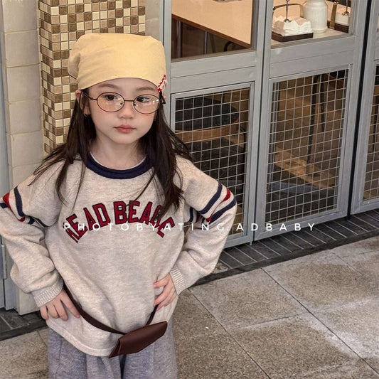 -長袖セーター ニット素材 ラグラン袖 刺繡ロゴ トップス【mh0011422】 - mamahalo shop - ニット・セーター -  べビー服 - 子供服 - 男の子 - 女の子