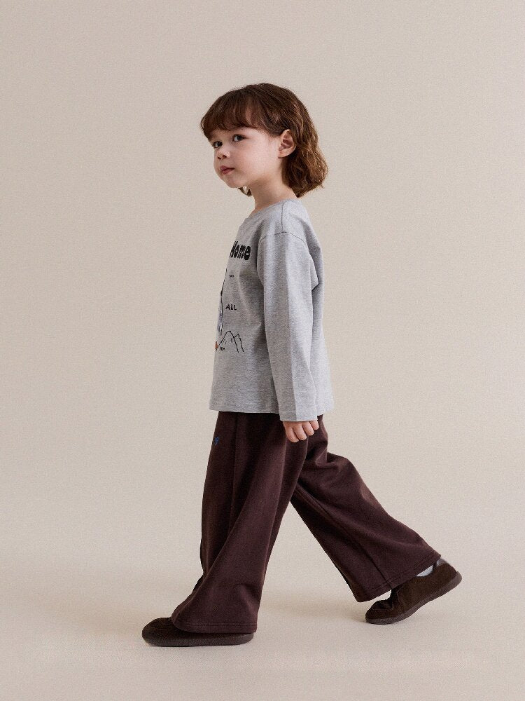 Pantalones largos de chándal rectos con pinzas delanteras centrales para niños y jóvenes [mh0014247]