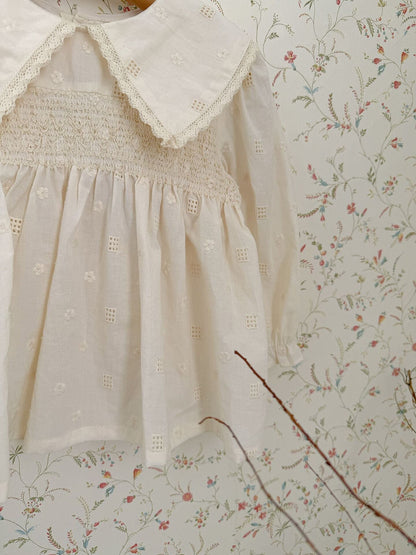 Embroidered Ruffle Doll Shirt 刺繍ラッフルドールブラウス【mh0012113】