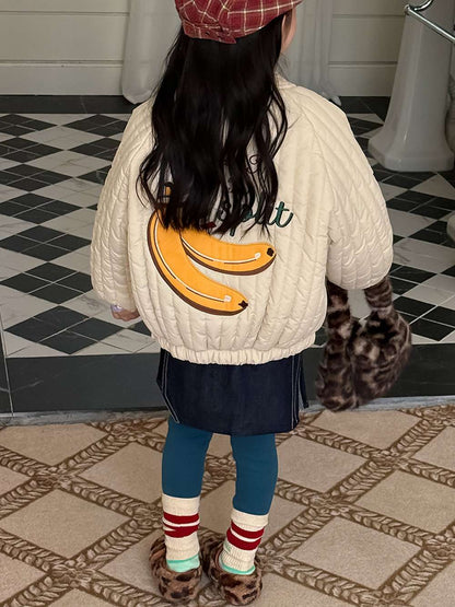 Long-sleeved quilted jacket | Padded and fully embroidered | Character print outerwear [mh0011467]