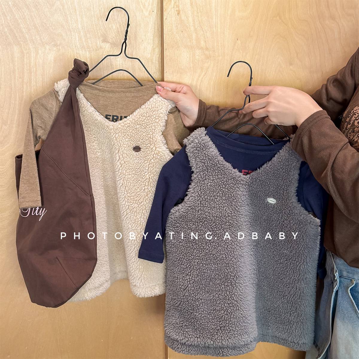 -シープボアジャンパースカート ノースリーブ ふわふわ素材 ワンピース【mh0011420】 - mamahalo shop - ノースリーブワンピース -  べビー服 - 子供服 - 男の子 - 女の子