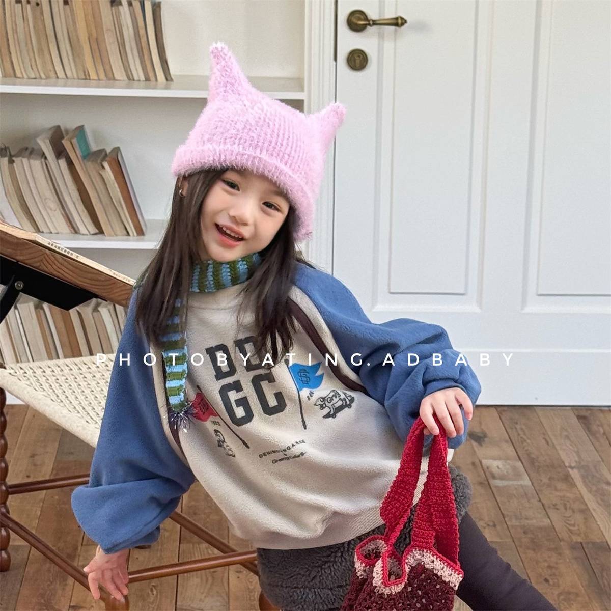 -長袖スウェットトレーナー フリース素材 ラグラン袖 プリントロゴ【mh0011412】 - mamahalo shop - トレーナー・フーディ -  べビー服 - 子供服 - 男の子 - 女の子