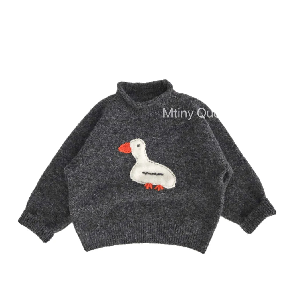 -アヒルアップリケハイネックニットセーター【mh0011274】 - mamahalo shop - ニット・セーター -  べビー服 - 子供服 - 男の子 - 女の子