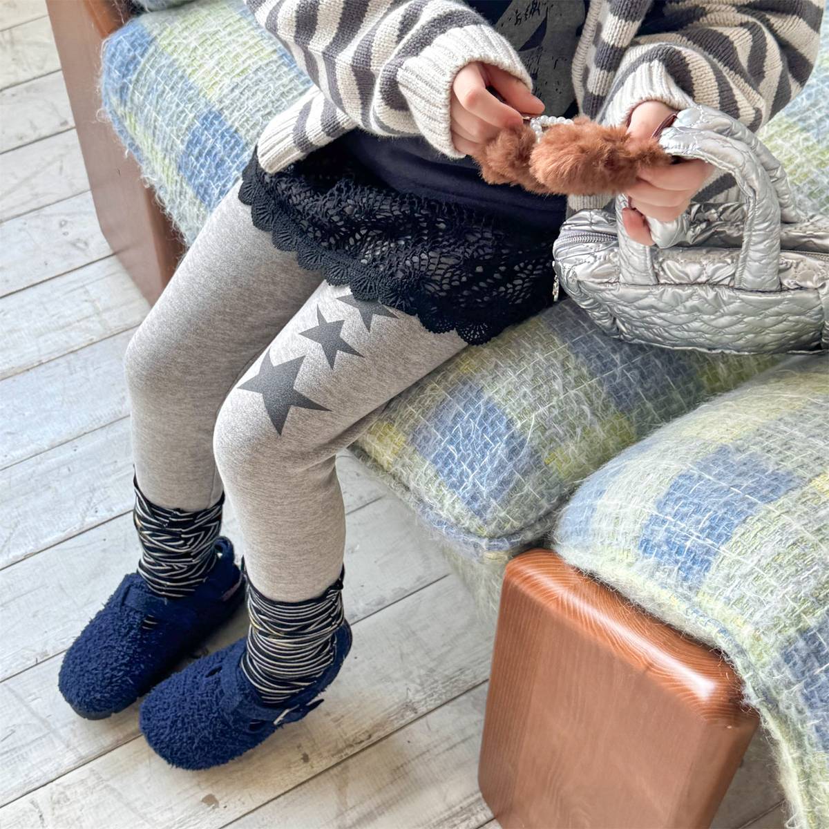 -裏起毛レギンス 星スタープリント 無地 暖かスパッツ ロングパンツ【mh0011406】 - mamahalo shop - レギンスパンツ -  べビー服 - 子供服 - 男の子 - 女の子