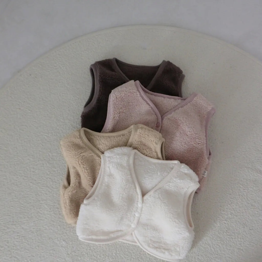 -バイピングシンプルフリース前あきベスト【mh0011200】 - mamahalo shop - ベスト -  べビー服 - 子供服 - 男の子 - 女の子