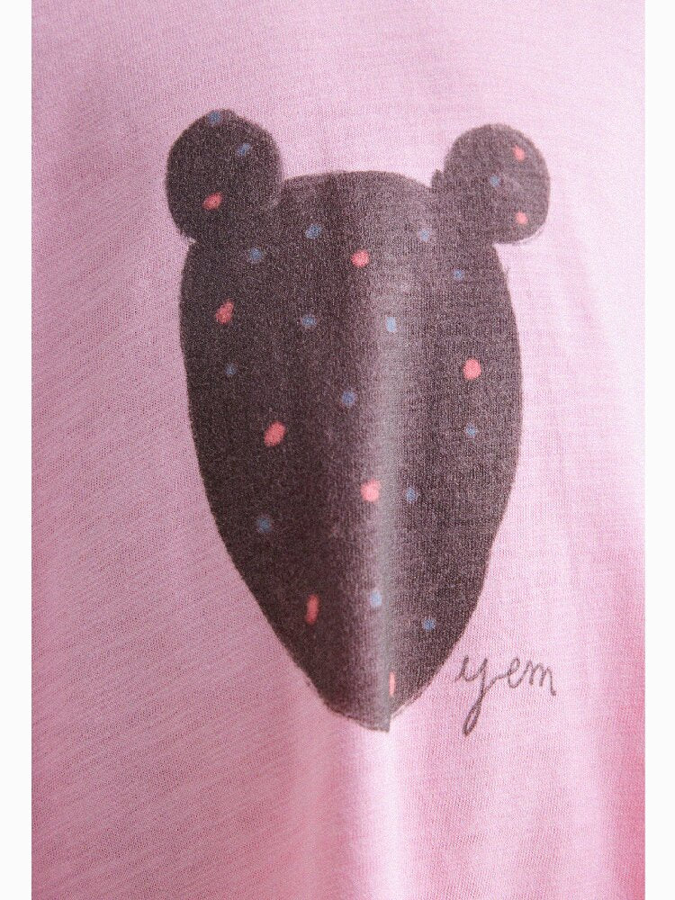 Rabbit Print A-line T-shirt Dress Aライン 半袖ワンピース【mh0013189】