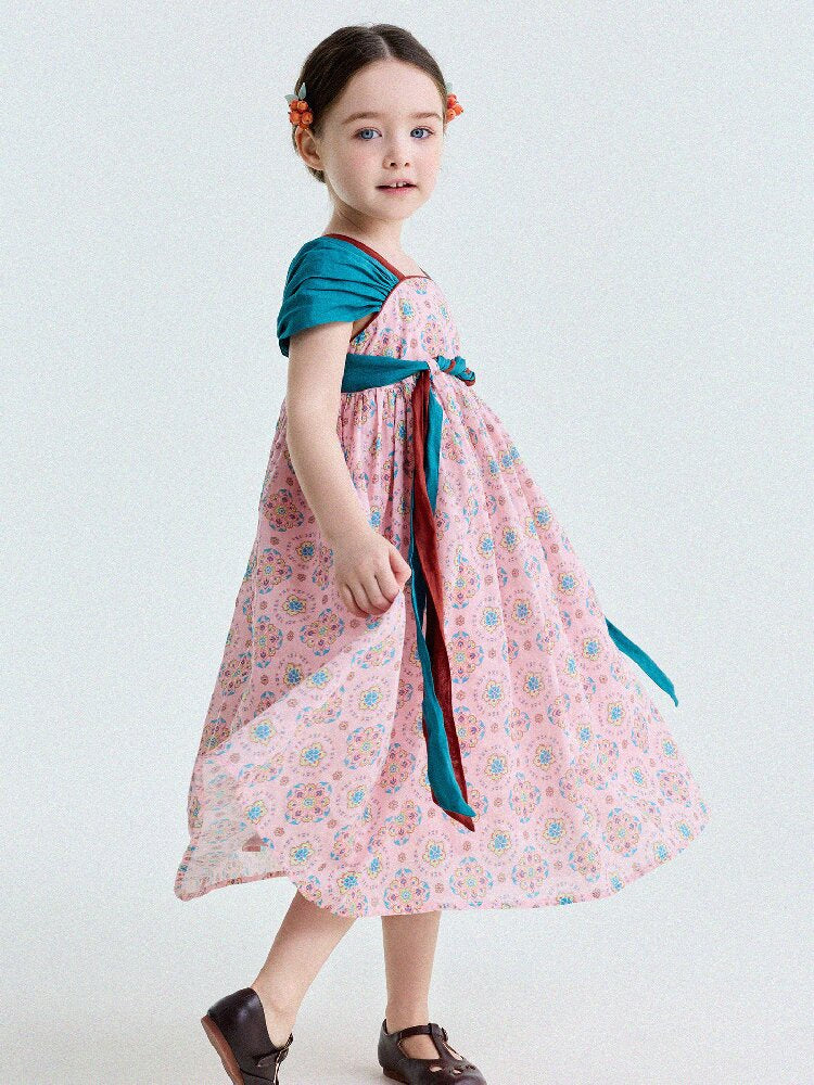 Ethnic Floral Print Dress オリエンタル調 プリントワンピース【mh0013172】