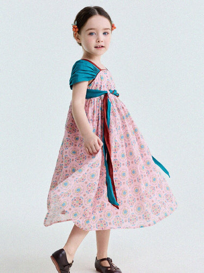 Ethnic Floral Print Dress オリエンタル調 プリントワンピース【mh0013172】