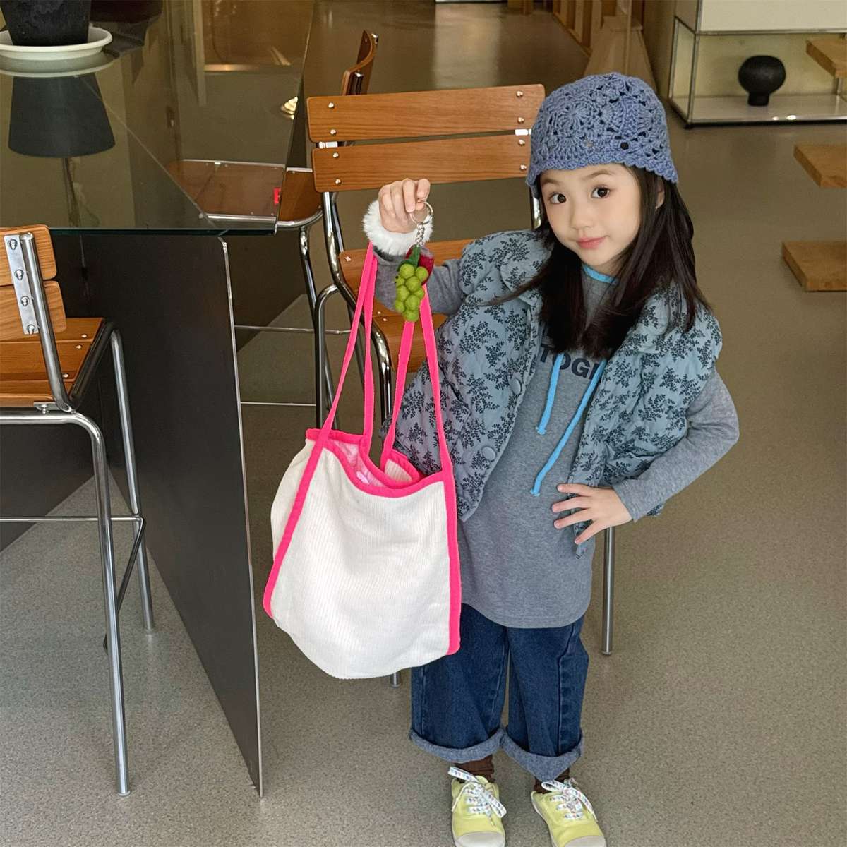 -キルティングベスト ノースリーブ 中綿入り 花柄プリント【mh0011425】 - mamahalo shop - ベスト -  べビー服 - 子供服 - 男の子 - 女の子