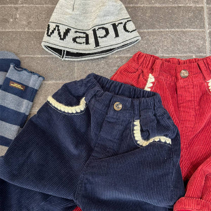 -コーデュロイロングパンツ 裏起毛 暖か長ズボン コットン素材【mh0011415】 - mamahalo shop - ロングパンツ・スウェットパンツ -  べビー服 - 子供服 - 男の子 - 女の子