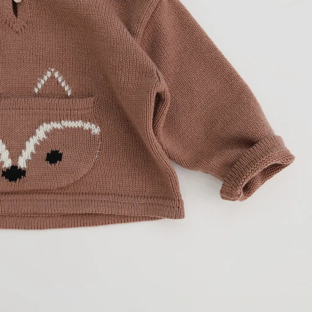 -キツネモチーフフーディニットセーター【mh0011283】 - mamahalo shop - トレーナー・フーディ -  べビー服 - 子供服 - 男の子 - 女の子