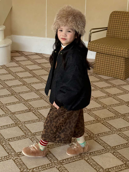 長袖デニムブルゾンジャケット | 中綿入り裏地付き | リブ袖 | 厚手冬アウター【mh0011469】