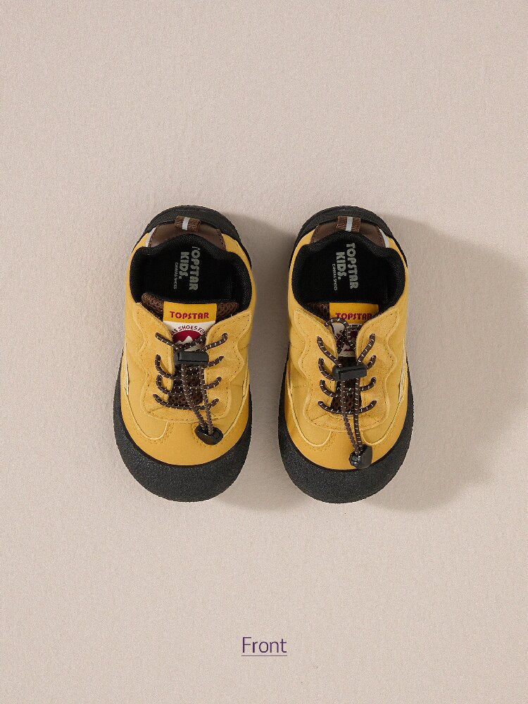 Zapatillas de lona infantiles con diseño de empalme estilo trekking sin cordones 【mh0014237】