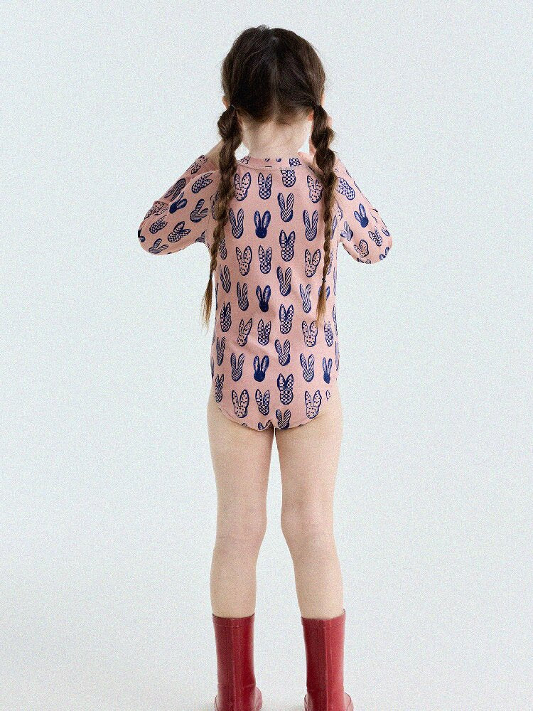 UPF50+ Sunscreen Long-Sleeved One-Piece Swimsuit ラッシュガード 長袖水着【mh0013191】