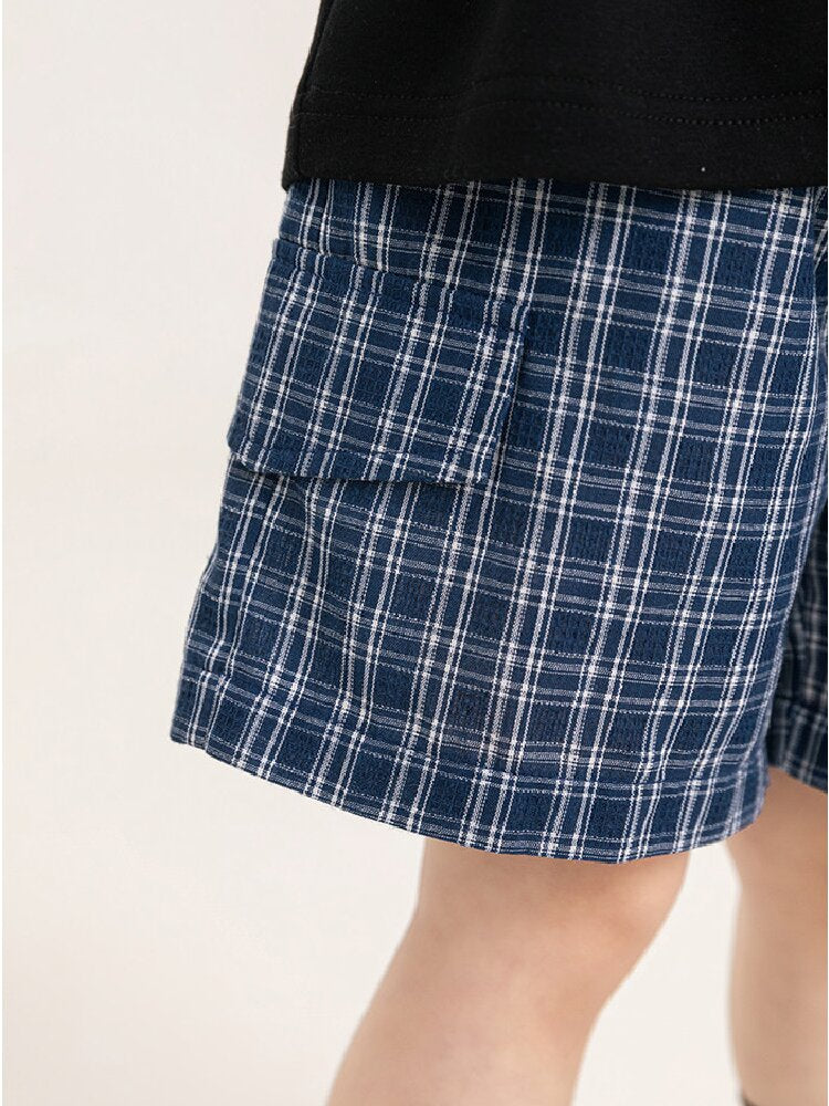 Cotton Plaid Casual Shorts 先染めチェック コットン ショートパンツ【mh0012738】