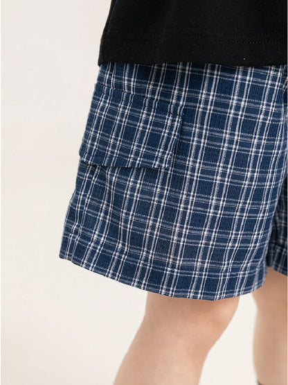 Cotton Plaid Casual Shorts 先染めチェック コットン ショートパンツ【mh0012738】