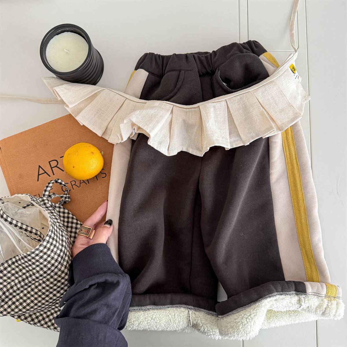 -裏起毛スウェットパンツ ロングパンツ カジュアル チェック サイドライン【mh0011402】 - mamahalo shop - ロングパンツ・スウェットパンツ -  べビー服 - 子供服 - 男の子 - 女の子