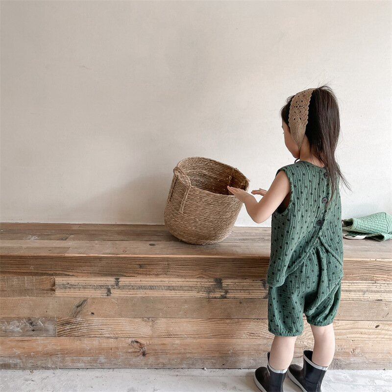 Polka Dot Sleeveless & Shorts Set ドット柄 ノースリーブ セットアップ【mh0012141】