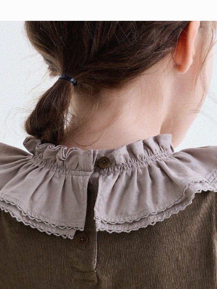 Ruffle Collar Cotton Vest フリルカラー ノースリーブブラウス【mh0013202】