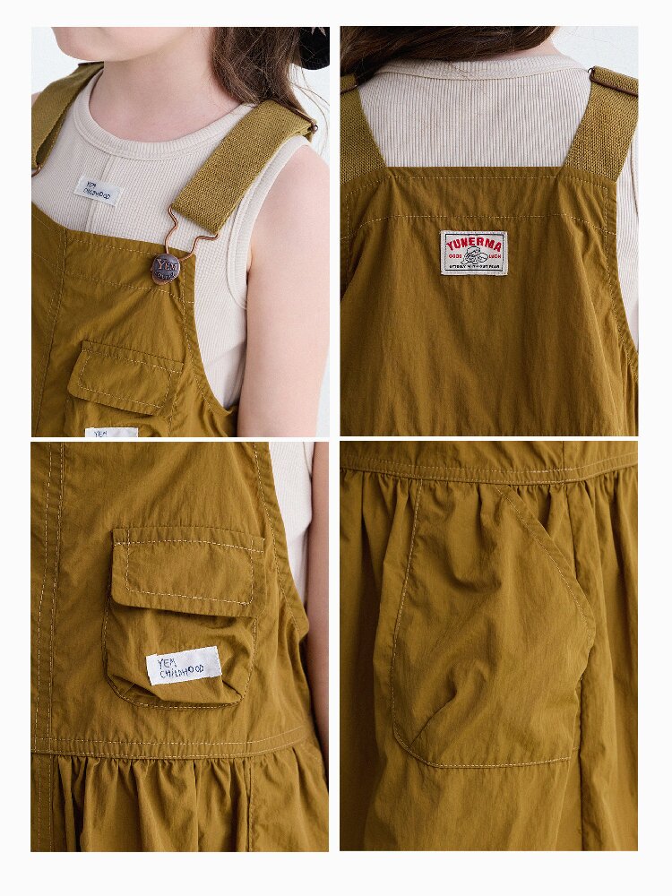 Multi Pocket Layering Bib Skirt ワークテイスト サロペットワンピース【mh0013188】
