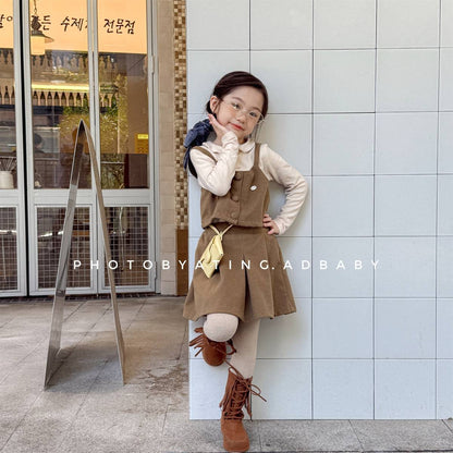 -キャミソールトップス+スカートセットアップ 2点セット ウール調素材【mh0011413】 - mamahalo shop - ノースリーブセットアップ -  べビー服 - 子供服 - 男の子 - 女の子