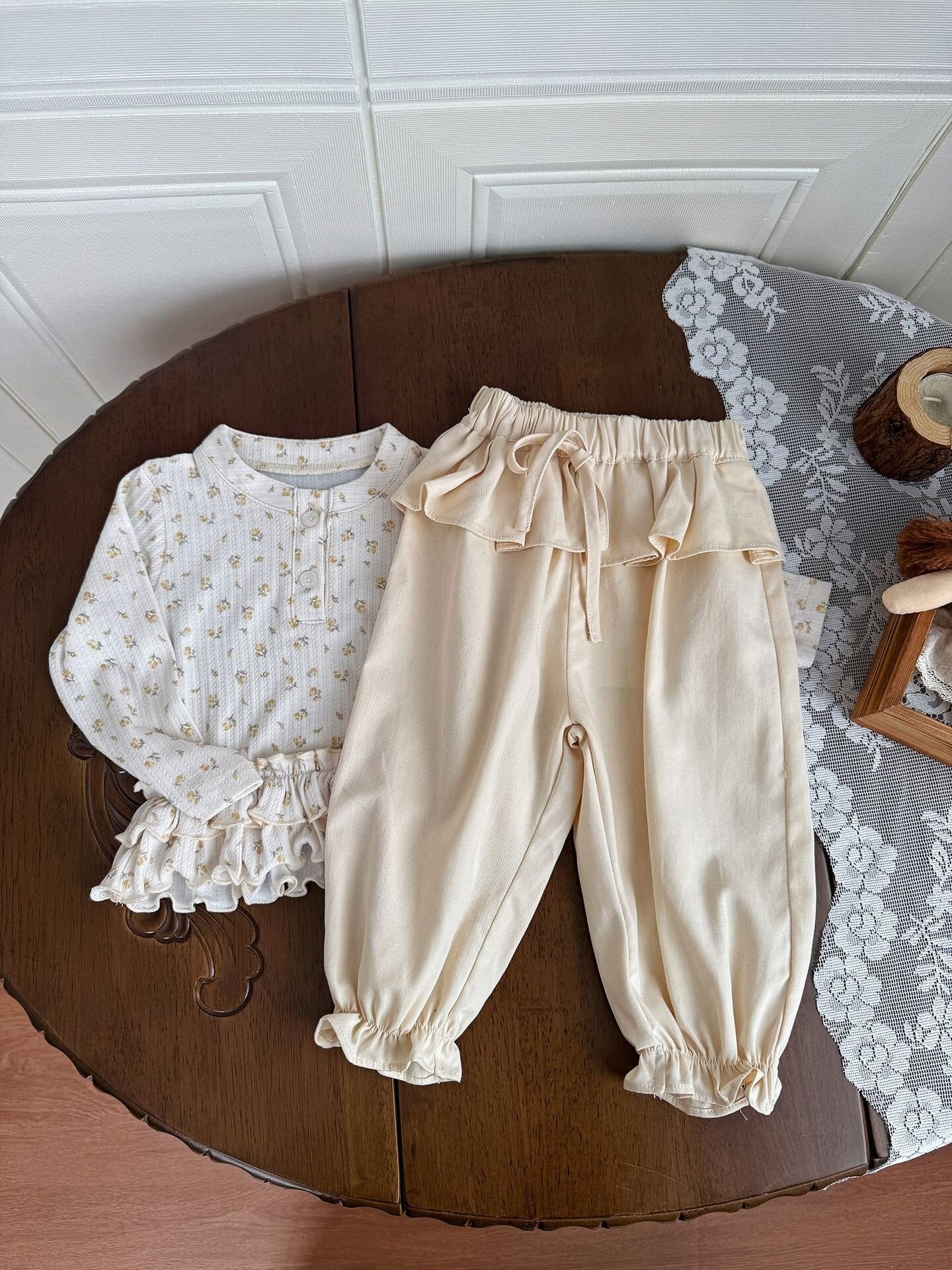 Floral Print Knitted T-Shirt 花柄 ニット Tシャツ ドールカラー【mh0012159】