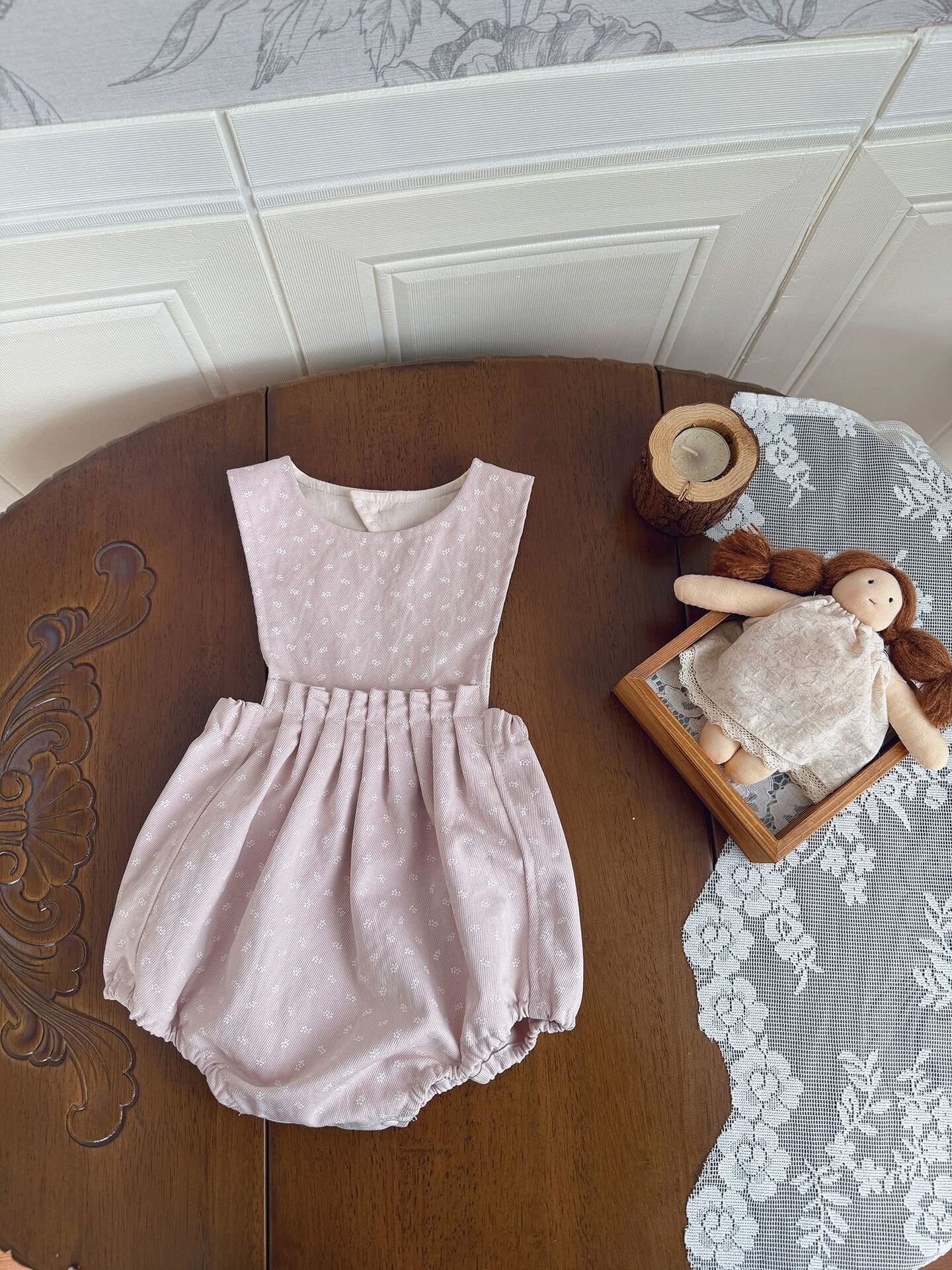 Floral Twill Suspender Romper 花柄 ツイル サスペンダー ロンパース【mh0012154】