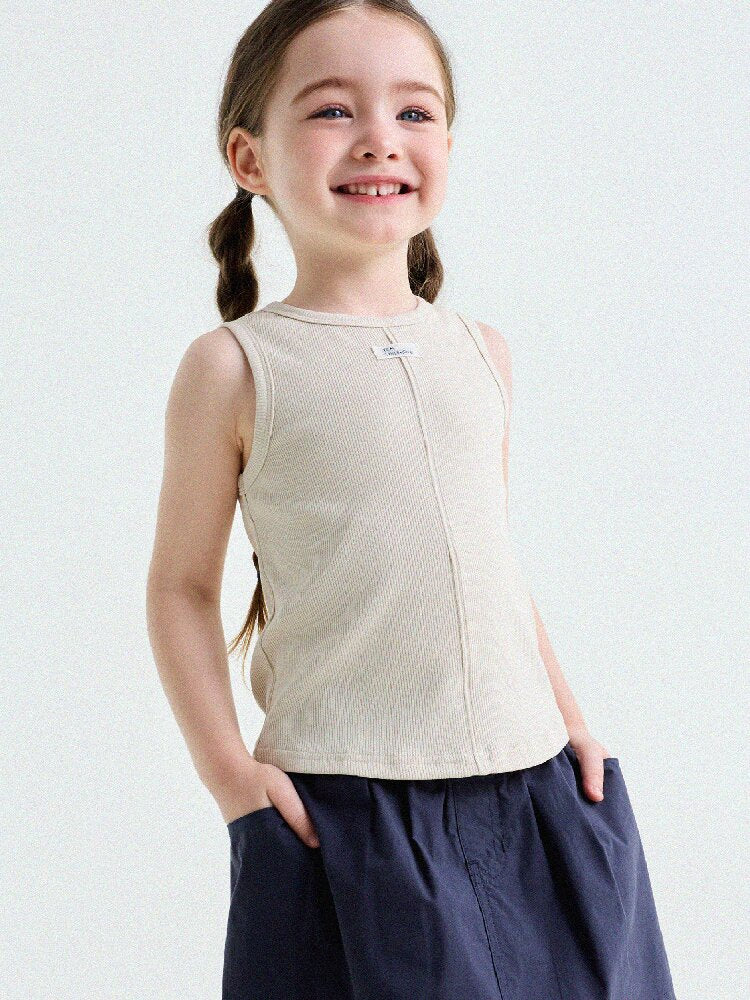 Ribbed Cotton Tank Top センターシーム ノースリーブトップス【mh0013190】