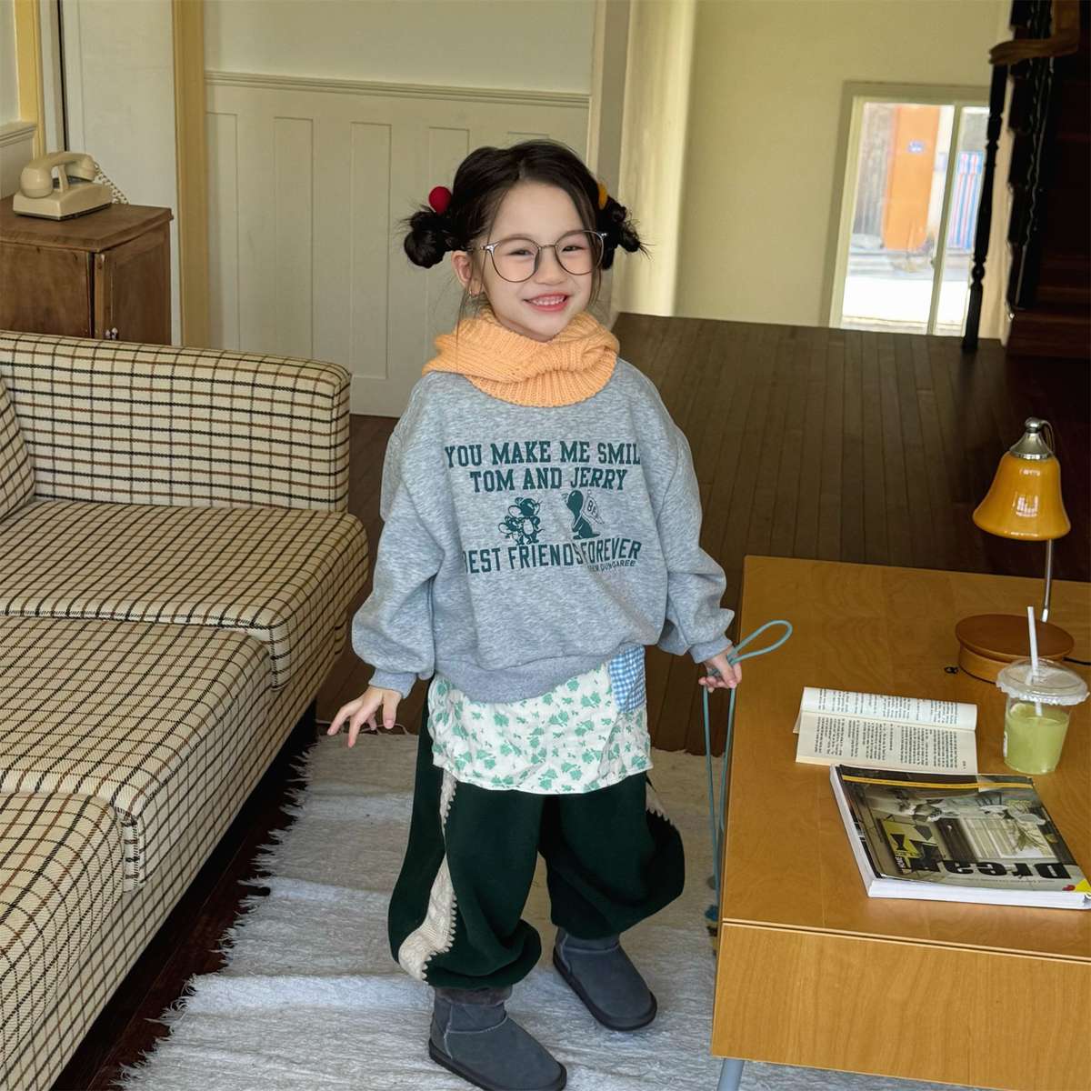 -フリーススウェットパンツ サイドレースデザイン あったか長ズボン【mh0011427】 - mamahalo shop - ロングパンツ・スウェットパンツ -  べビー服 - 子供服 - 男の子 - 女の子