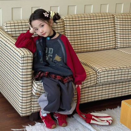 -長袖スウェットトレーナー フリース素材 ラグラン袖 プリントロゴ【mh0011412】 - mamahalo shop - トレーナー・フーディ -  べビー服 - 子供服 - 男の子 - 女の子