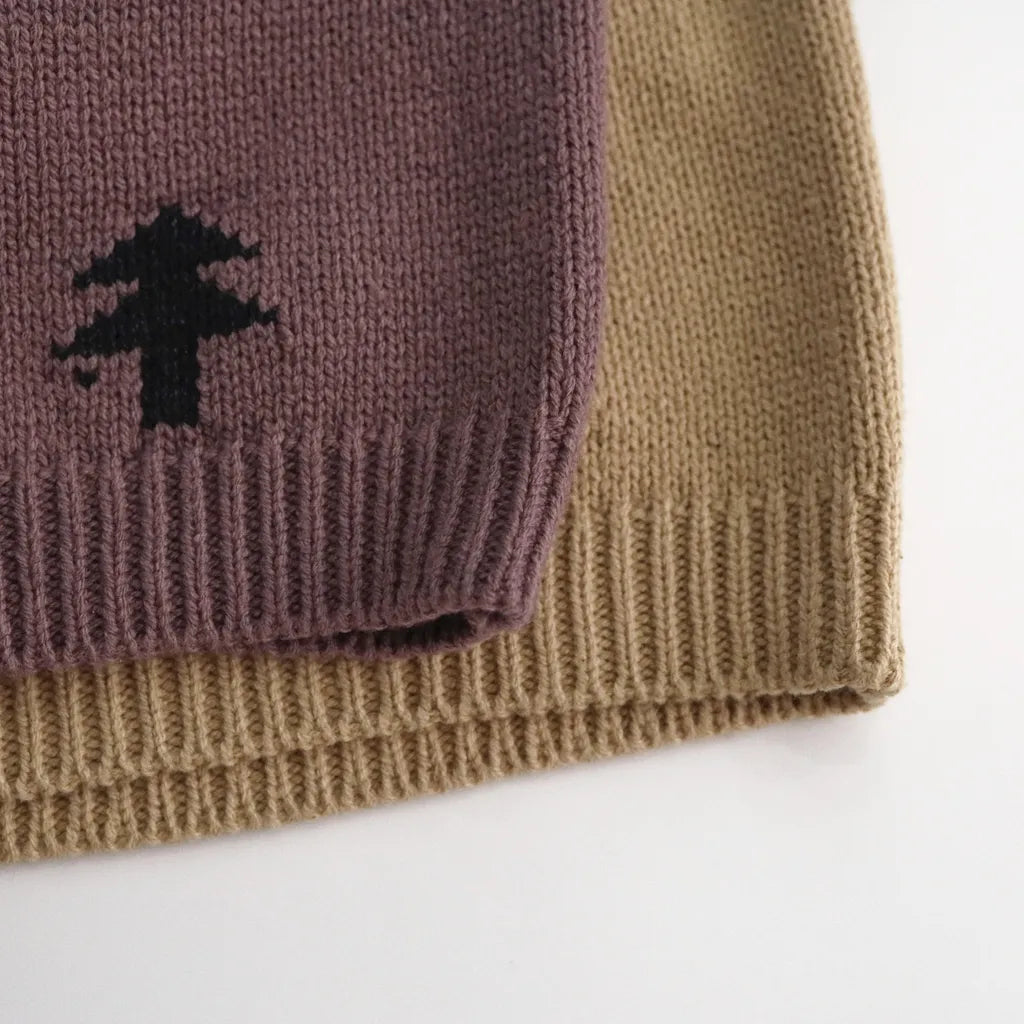 -ツリーモチーフプリントクルーネックニットセーター【mh0011273】 - mamahalo shop - ニット・セーター -  べビー服 - 子供服 - 男の子 - 女の子