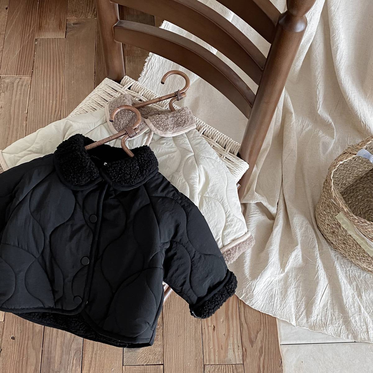 -中綿ジャケット キルティング ボア襟 あったか ボア裏地 防寒 アウター【mh0011397】 - mamahalo shop - ショートコート・ジャケット・ジャンパー -  べビー服 - 子供服 - 男の子 - 女の子
