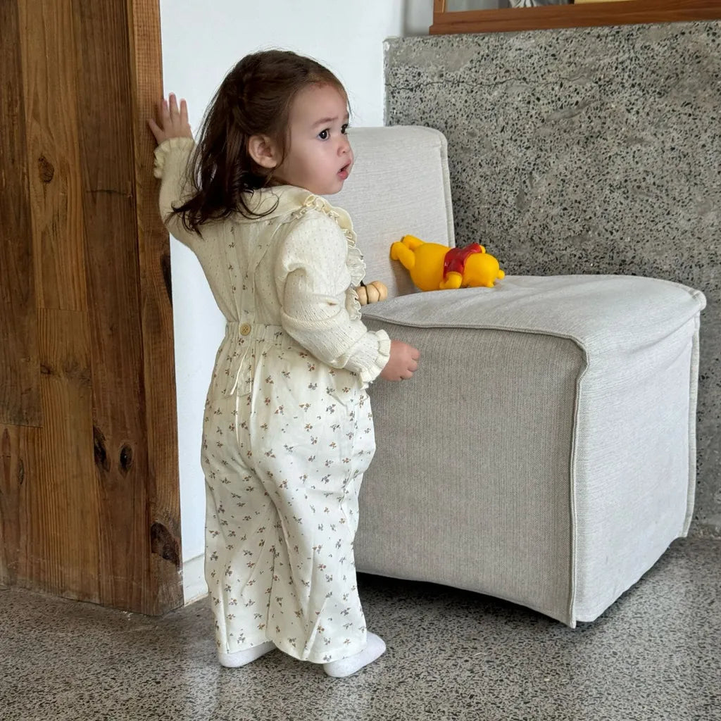 -フラワープリントフリルサロペットオーバーオール【mh0011168】 - mamahalo shop - サロペットパンツ・サスペンダーパンツ -  べビー服 - 子供服 - 男の子 - 女の子