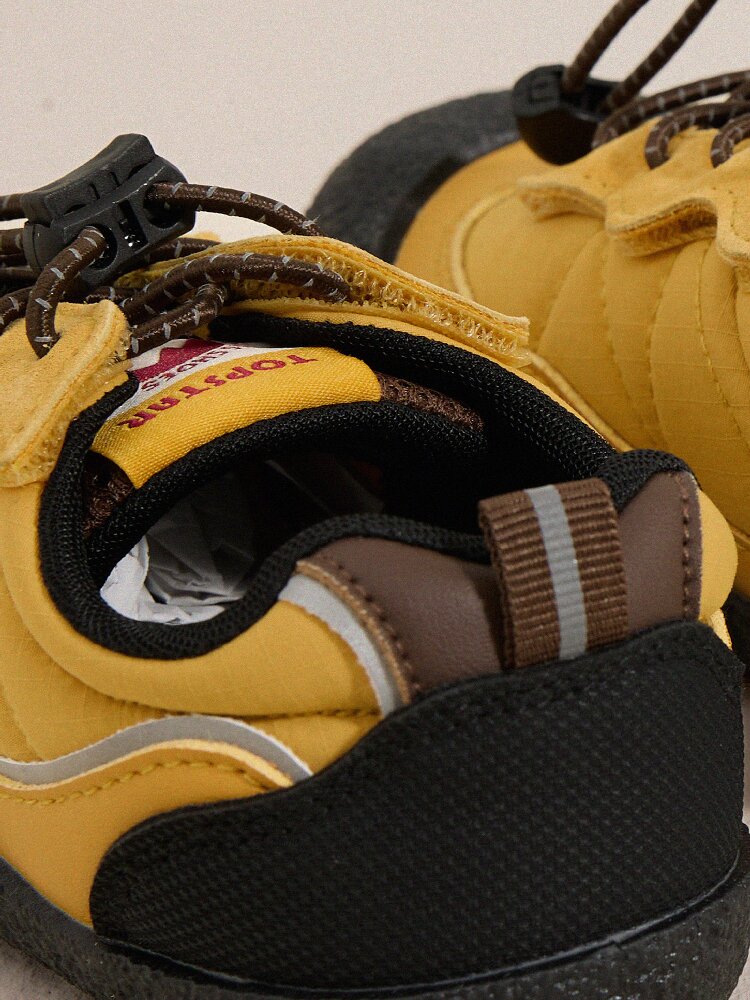Zapatillas de lona infantiles con diseño de empalme estilo trekking sin cordones 【mh0014237】
