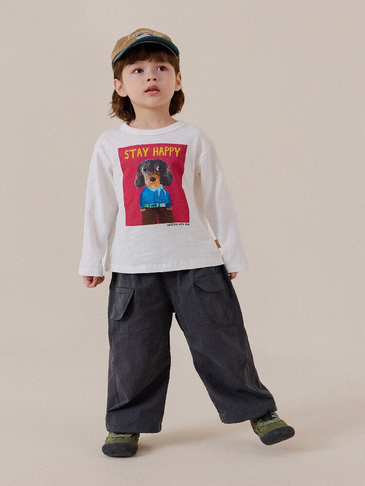 キッズ ジュニア ビッグポケット ワーク ルーズ ロングパンツ【mh0014258】
